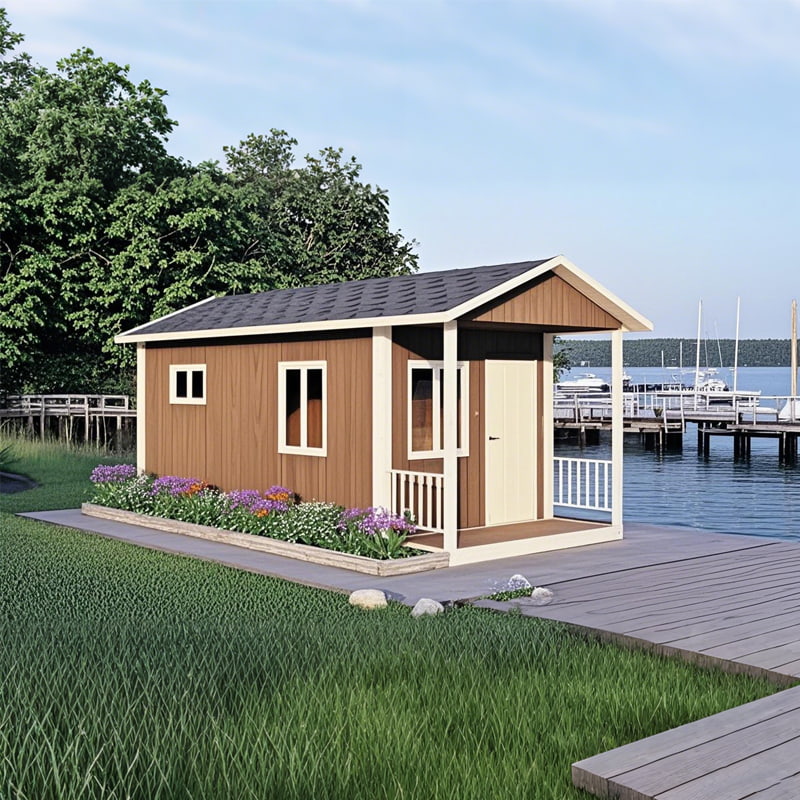 Maison de conteneur amovible à toit en pente